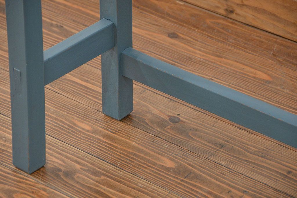 アンティーク家具　アンティーク ペイント仕上げ　横長作業台(6)　(机、在宅ワーク、在宅用デスク、作業台)