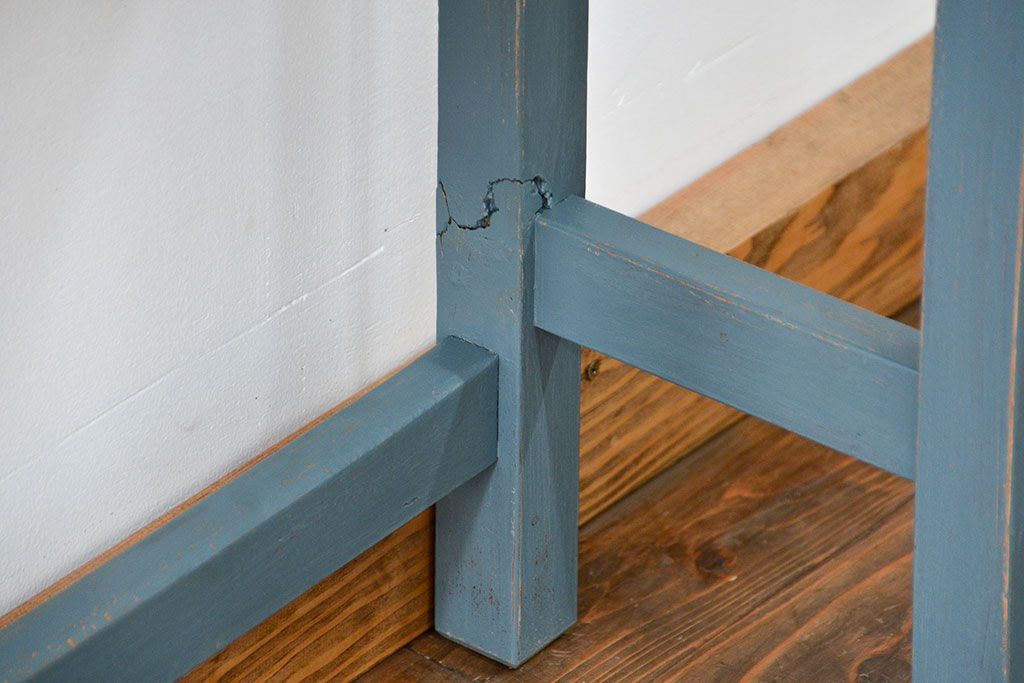 アンティーク家具　アンティーク ペイント仕上げ　横長作業台(6)　(机、在宅ワーク、在宅用デスク、作業台)