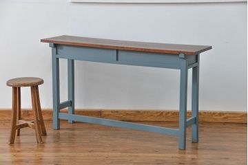 アンティーク家具　アンティーク ペイント仕上げ　横長作業台(6)　(机、在宅ワーク、在宅用デスク、作業台)