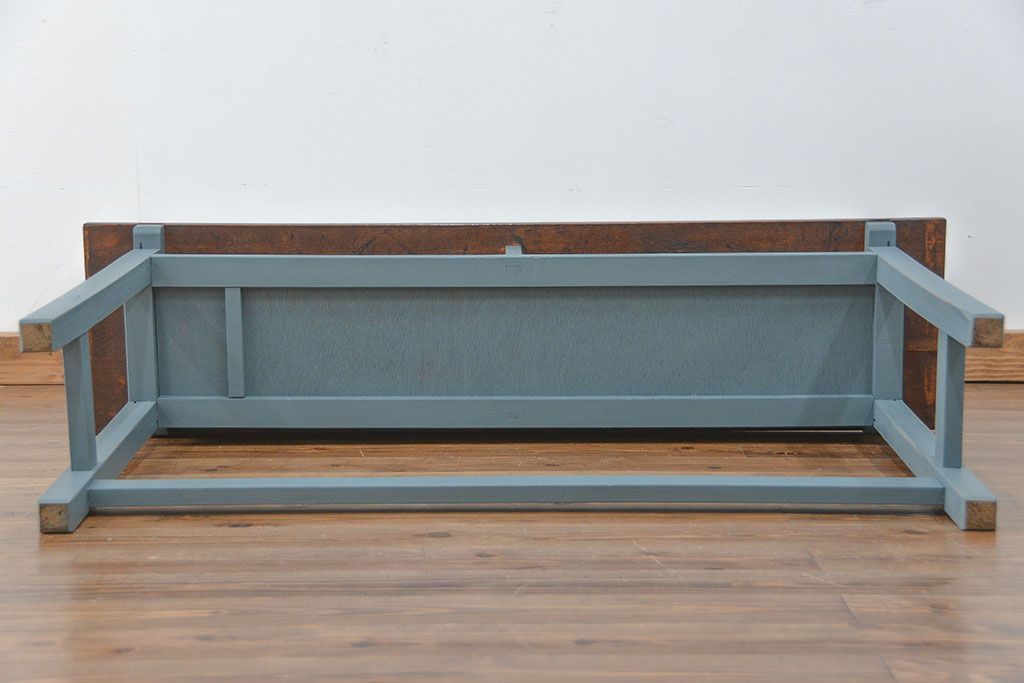 アンティーク家具　アンティーク ペイント仕上げ　横長作業台(6)　(机、在宅ワーク、在宅用デスク、作業台)