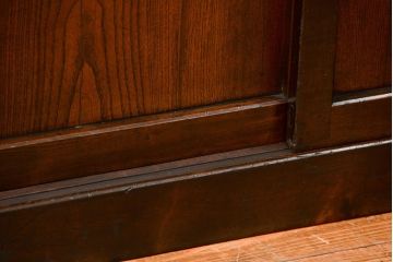 アンティーク家具　古民具・骨董 上品な結霜ガラス　4尺水屋箪笥　(食器棚、キャビネット)