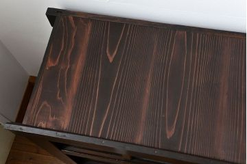 アンティーク家具　古民具・骨董 上品な結霜ガラス　4尺水屋箪笥　(食器棚、キャビネット)