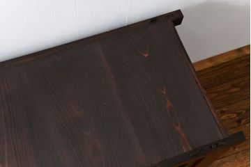 アンティーク家具　古民具・骨董 上品な結霜ガラス　4尺水屋箪笥　(食器棚、キャビネット)