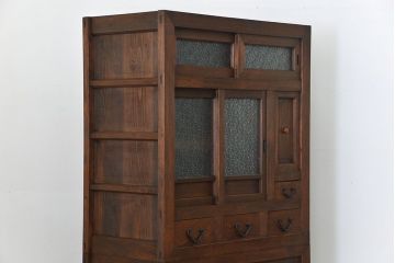 アンティーク家具　古民具・骨董 作りの良い　上品な3尺水屋箪笥　(食器棚、キャビネット)