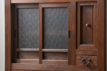 アンティーク家具　古民具・骨董 作りの良い　上品な3尺水屋箪笥　(食器棚、キャビネット)