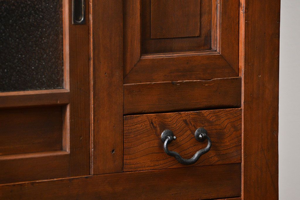 アンティーク家具　古民具・骨董 作りの良い　上品な3尺水屋箪笥　(食器棚、キャビネット)