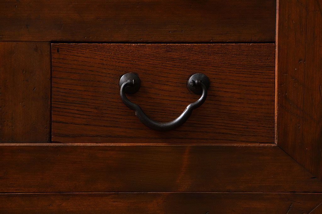 アンティーク家具　古民具・骨董 作りの良い　上品な3尺水屋箪笥　(食器棚、キャビネット)