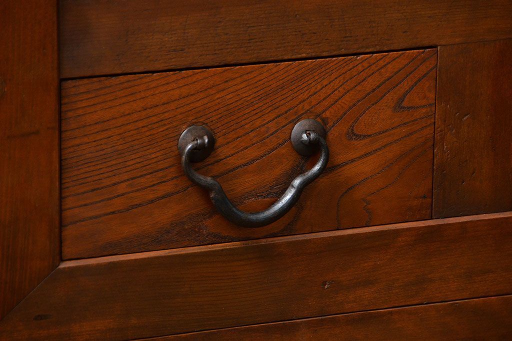 アンティーク家具　古民具・骨董 作りの良い　上品な3尺水屋箪笥　(食器棚、キャビネット)