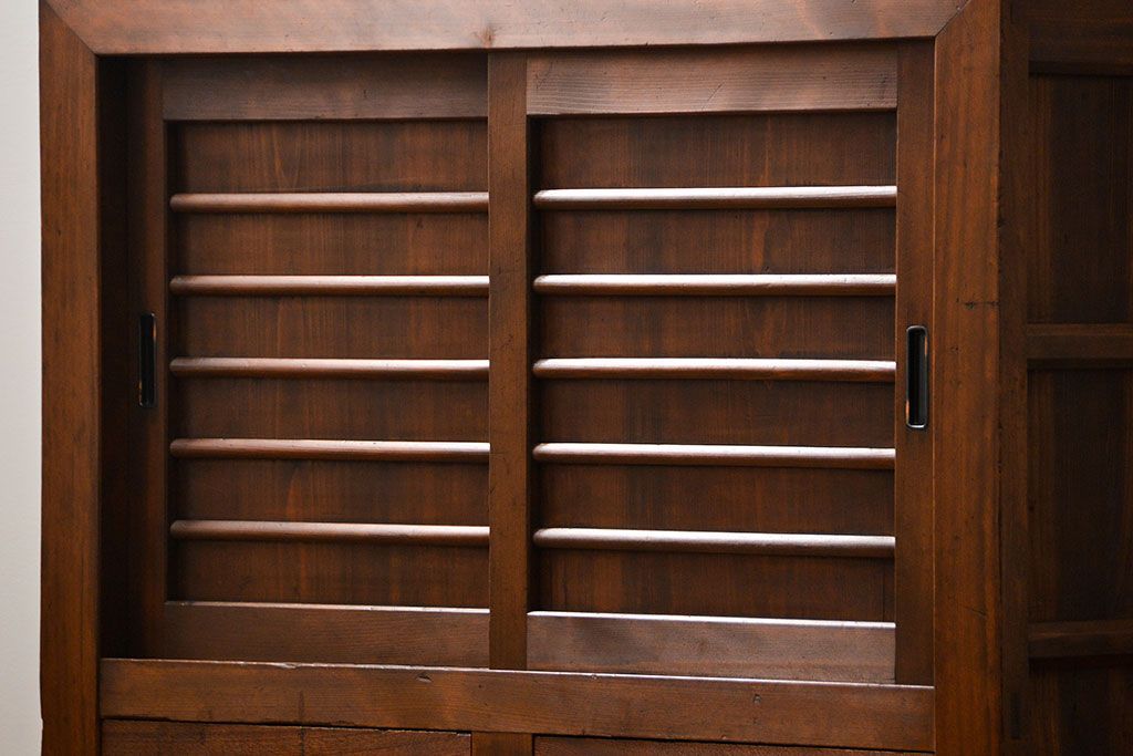 アンティーク家具　古民具・骨董 作りの良い　上品な3尺水屋箪笥　(食器棚、キャビネット)