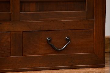 アンティーク家具　古民具・骨董 作りの良い　上品な3尺水屋箪笥　(食器棚、キャビネット)