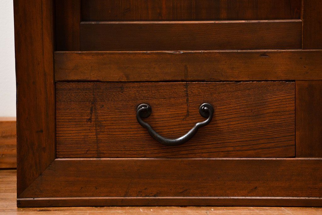 アンティーク家具　古民具・骨董 作りの良い　上品な3尺水屋箪笥　(食器棚、キャビネット)