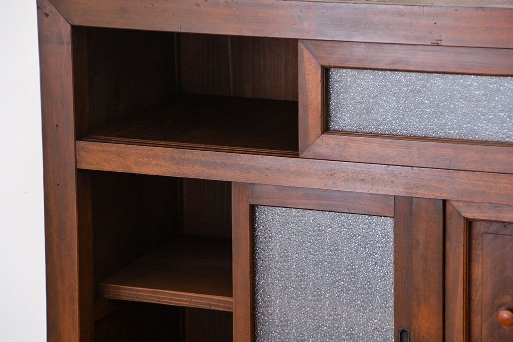 アンティーク家具　古民具・骨董 作りの良い　上品な3尺水屋箪笥　(食器棚、キャビネット)