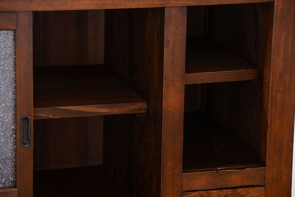 アンティーク家具　古民具・骨董 作りの良い　上品な3尺水屋箪笥　(食器棚、キャビネット)