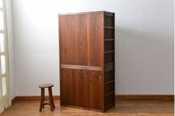 アンティーク家具　古民具・骨董 作りの良い　上品な3尺水屋箪笥　(食器棚、キャビネット)