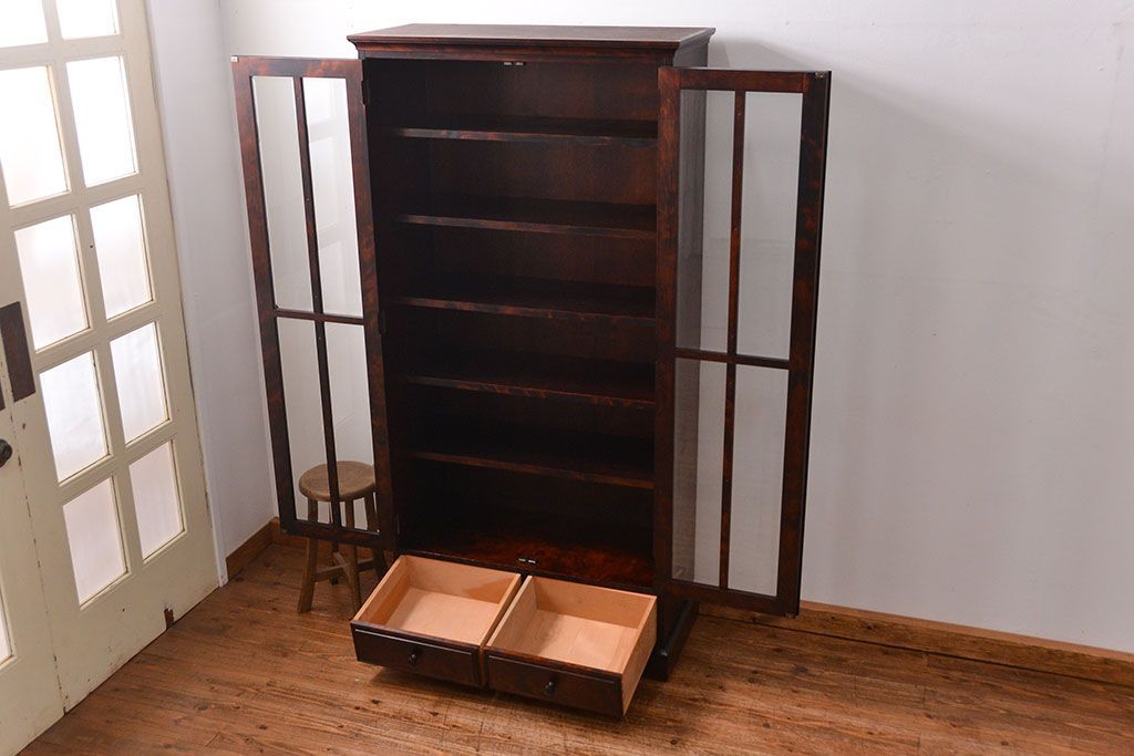 中古　北海道和光民芸家具　ブックケース(書棚、本棚、本箱)