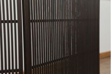 古民具・骨董 古い商家の折り畳み式衝立て　(パーテーション、帳場格子)