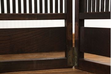 古民具・骨董 古い商家の折り畳み式衝立て　(パーテーション、帳場格子)