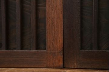 古民具・骨董　欅枠、欅桟の上質な格子板戸　2枚セット(2)(格子戸)