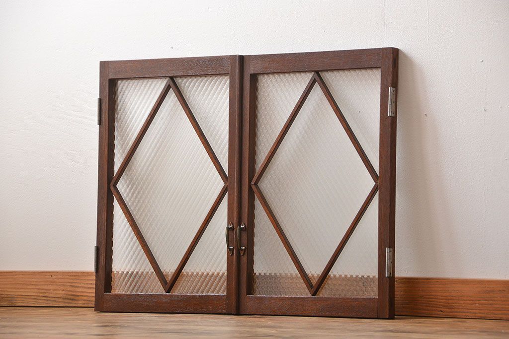 大正ロマン　菱型ガラス扉(窓)