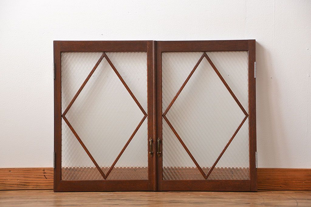 大正ロマン　菱型ガラス扉(窓)