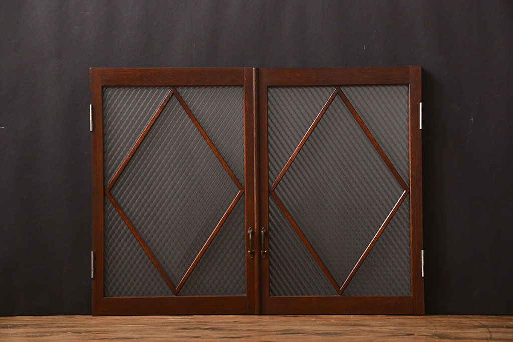 大正ロマン　菱型ガラス扉(窓)