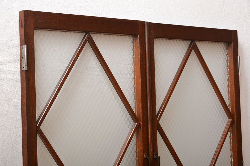 大正ロマン　菱型ガラス扉(窓)