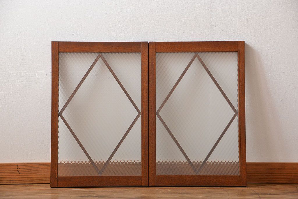 大正ロマン　菱型ガラス扉(窓)
