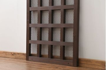 古民具・骨董 小さな金網付き格子窓　1枚(2)(格子戸、引き戸)