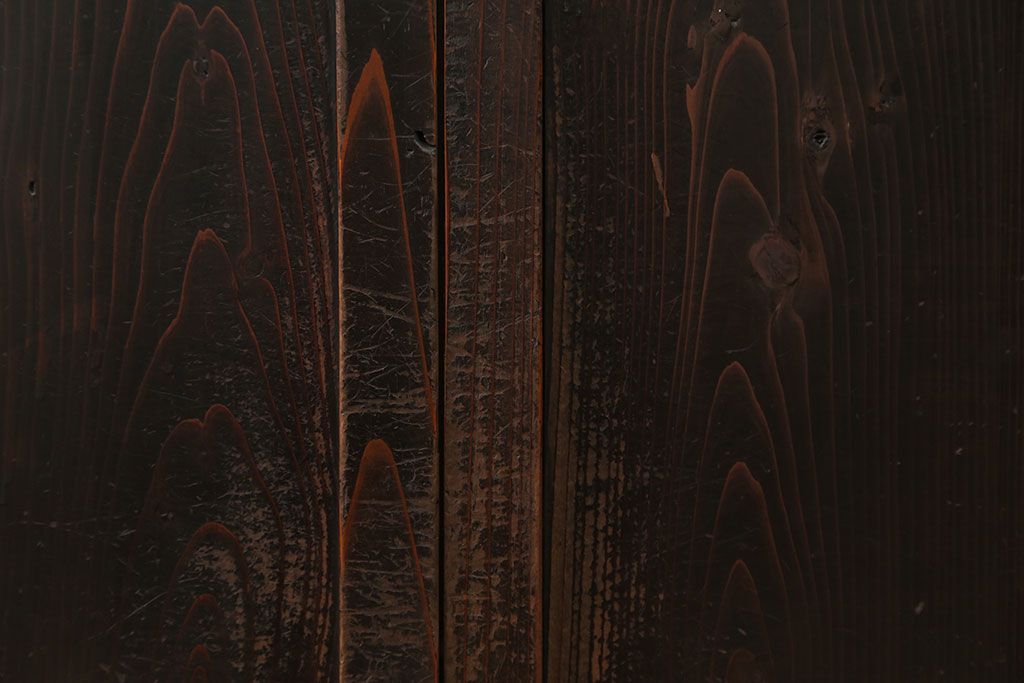 古民具・骨董 使い込まれた小さな板戸　2枚セット(引き戸、和風建具)