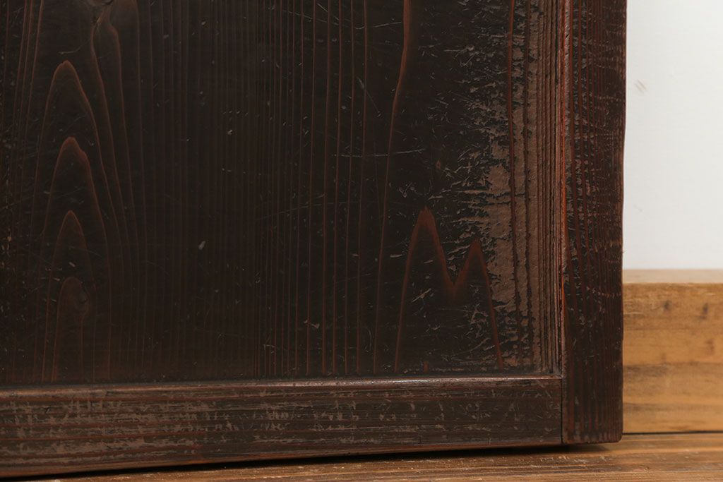 古民具・骨董 使い込まれた小さな板戸　2枚セット(引き戸、和風建具)