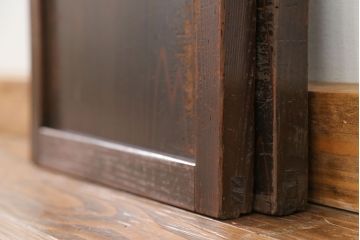 古民具・骨董 使い込まれた小さな板戸　2枚セット(引き戸、和風建具)