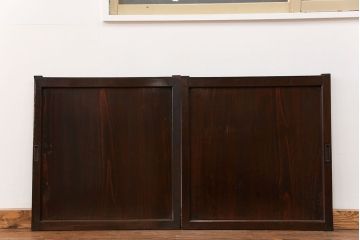 アンティーク 古い木のシンプルな板戸2枚セット(引き戸、窓)