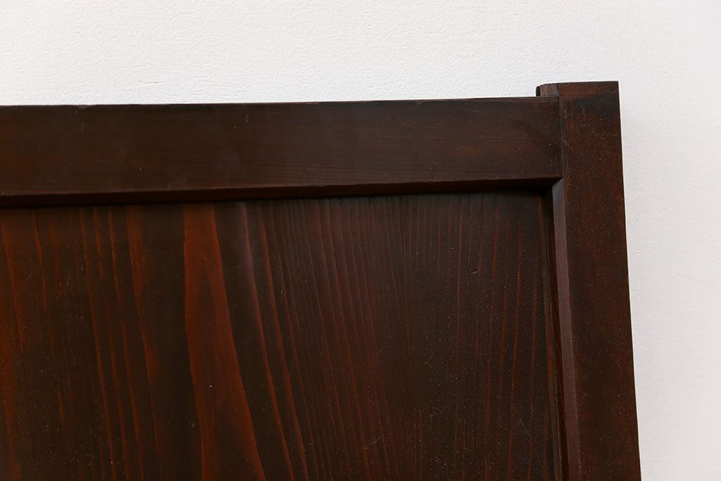 アンティーク 古い木のシンプルな板戸2枚セット(引き戸、窓)