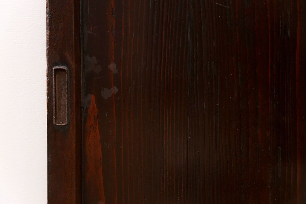 アンティーク 古い木のシンプルな板戸2枚セット(引き戸、窓)