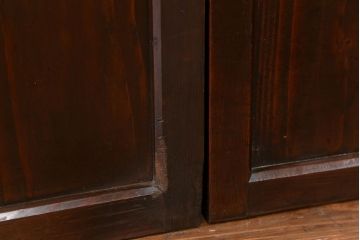 アンティーク 古い木のシンプルな板戸2枚セット(引き戸、窓)