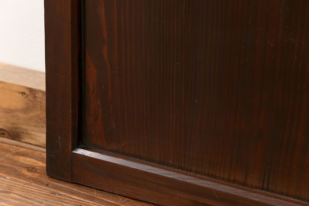 アンティーク 古い木のシンプルな板戸2枚セット(引き戸、窓)