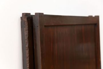 アンティーク 古い木のシンプルな板戸2枚セット(引き戸、窓)