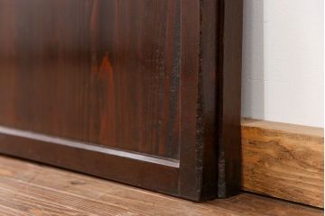 アンティーク 古い木のシンプルな板戸2枚セット(引き戸、窓)