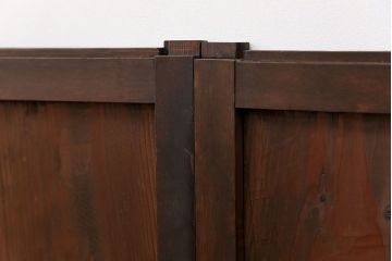 アンティーク 古い木のシンプルな板戸2枚セット(引き戸、窓)