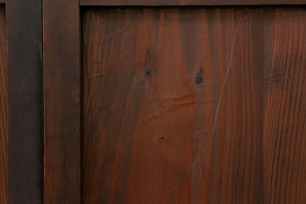 アンティーク 古い木のシンプルな板戸2枚セット(引き戸、窓)