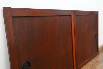 古民具・骨董 杉材一枚板の板戸2枚セット(1)(窓、引き戸)