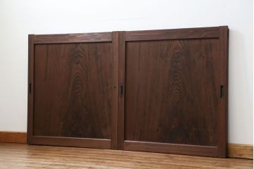 古民具・骨董 杉材一枚板の板戸　2枚セット(2)(窓、引き戸)