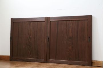 古民具・骨董 杉材一枚板の板戸　2枚セット(3)(窓、引き戸)