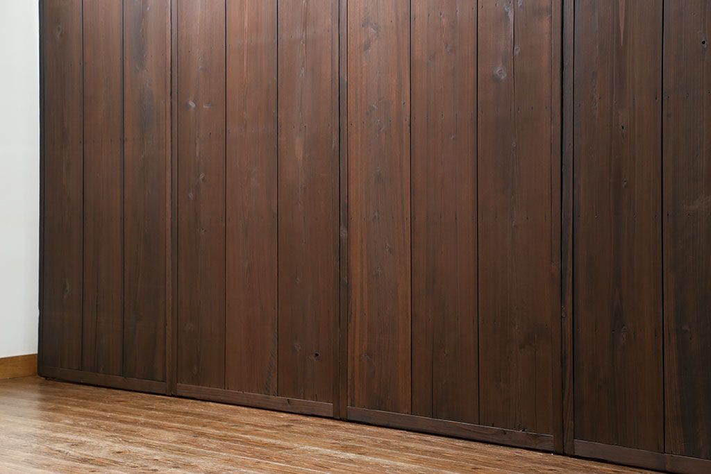 古民具・骨董 簡素な板戸5枚セット　(引き戸)