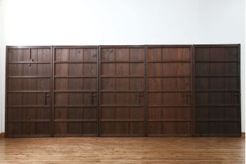 古民具・骨董 簡素な板戸5枚セット　(引き戸)