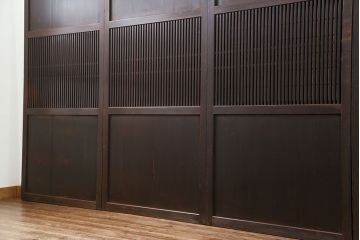 古民具・骨董 上質で雰囲気の良い格子帯戸　4枚セット(裏障子付き)