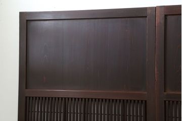 古民具・骨董 上質で雰囲気の良い格子帯戸　4枚セット(裏障子付き)