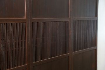 古民具・骨董 上質で雰囲気の良い格子帯戸　4枚セット(裏障子付き)