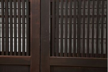 古民具・骨董 上質で雰囲気の良い格子帯戸　4枚セット(裏障子付き)