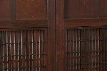 古民具・骨董 上質で雰囲気の良い格子帯戸　4枚セット(裏障子付き)